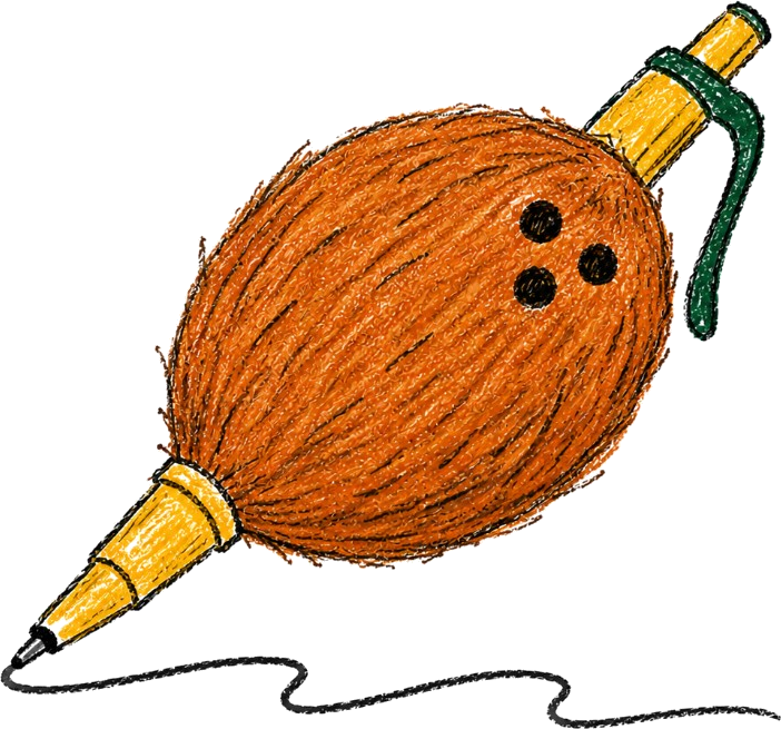 Illustration of a coconut pen